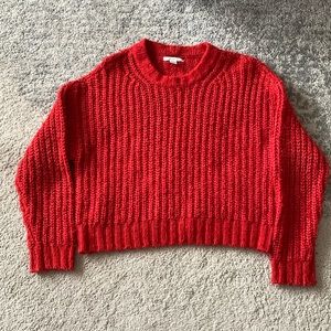 American Eagle Red Cropped Sweater
